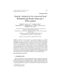 Báo cáo khoa hoc:"  Genetic variation in two conserved local Romanian pig breeds using type 1 DNA markers"