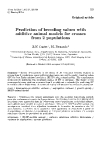 Báo cáo sinh học: " Prediction of breeding values with additive animal models for crosses from 2 populations"