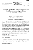 Báo cáo sinh học: "Masahiro Satoh method of computing restricted best linear unbiased prediction of breeding values"