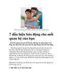 7 dấu hiệu báo động cho mối quan hệ của bạn