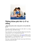 Những khám phá thú vị về vợ chồng 