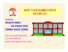 HOẠCH ĐỊNH VÀ PHÂN TÍCH CHÍNH SÁCH CÔNG