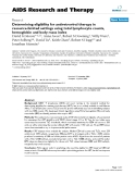 Báo cáo y học: "Determining eligibility for antiretroviral therapy in resource-limited settings using total lymphocyte counts, hemoglobin and body mass index"