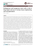 Báo cáo y học: "Endogenous and exogenous stem cells: a role in lung repair and use in airway tissue engineering and transplantation"