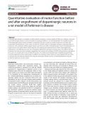 Quantitative evaluation of motor function before and after engraftment of dopaminergic neurons in a rat model of Parkinson's disease