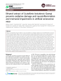 Báo cáo y học: "Ethanol extract of Scutellaria baicalensis Georgi prevents oxidative damage and neuroinflammation and memorial impairments in artificial senescense mice"