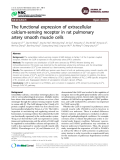 Báo cáo y học: " The functional expression of extracellular calcium-sensing receptor in rat pulmonary artery smooth muscle cells"