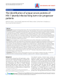 Báo cáo y học: "The identification of unique serum proteins of HIV-1 latently infected long-term non-progressor patients"