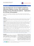 Báo cáo y học: "arly development of non-hodgkin lymphoma following initiation of newer class antiretroviral therapy among HIV-infected patients - implications for immune reconstitution"