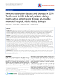 Báo cáo y học: "Immune restoration disease and changes in CD4+ T-cell count in HIV- infected patients during highly active antiretroviral therapy at Zewditu"