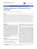 Báo cáo y học: " Possible transmission of HIV Infection due to human bite"