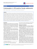 Báo cáo y học: "Contraception in HIV-positive female adolescents."