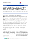 Báo cáo y học: " Reliability and predictive validity of a hepatitisrelated symptom inventory in HIV-infected individuals referred for Hepatitis C treatment."