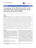 Báo cáo y học: "A comparison of the MOS-HIV and SF-12v2 for measuring health-related quality of life of men and women living with HIV/AIDS"