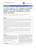 Báo cáo y học: " The L76V mutation in HIV-1 protease is potentially associated with hypersusceptibility to protease inhibitors Atazanavir and Saquinavir: is there a clinical advantage"