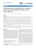 Báo cáo y học: " Detecting sequence polymorphisms associated with meiotic recombination hotspots in the human genome"