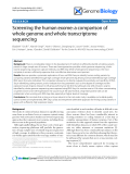 Báo cáo y học: "eening the human exome: a comparison of whole genome and whole transcriptome sequencing"