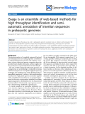 Báo cáo y học: "ISsaga is an ensemble of web-based methods for high throughput identification and semiautomatic annotation of insertion sequences in prokaryotic genomes"