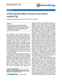 Báo cáo y học: ": Unlocking Mendelian disease using exome sequencing"