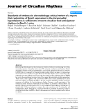 Báo cáo y học: "Standards of evidence in chronobiology: critical review of a report that restoration of Bmal1 expression in the dorsomedial hypothalamus is sufficient to restore circadian food anticipatory rhythms in Bmal1-/- mice"