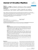 Báo cáo y học: "NPAS2 and PER2 are linked to risk factors of the metabolic syndrome"