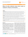 Báo cáo y học: "Effects of saliva collection using cotton swabs on melatonin enzyme immunoassay"