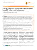 Báo cáo y học: "Polymorphisms in melatonin synthesis pathways: possible influences on depression"