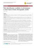 Báo cáo y học: " Plant identification credibility in ethnobotany: a closer look at Polish ethnographic studies"