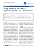 Báo cáo y học: "Surgical treatment of giant plexiform neurofibroma associated with pectus excavatum"
