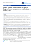 Báo cáo y học: "Thopaz Portable Suction Systems in Thoracic Surgery: An end user assessment and feedback in a tertiary unit"