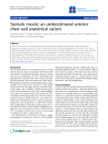 Báo cáo y học: "Sternalis muscle: an underestimated anterior chest wall anatomical variant"