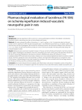 Báo cáo y học: "Pharmacological evaluation of tacrolimus (FK-506) on ischemia reperfusion induced vasculatic neuropathic pain in rats"