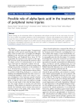 Báo cáo y học: "Possible role of alpha-lipoic acid in the treatment of peripheral nerve injuries"