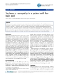 Báo cáo y học: "Saphenous neuropathy in a patient with low back pain"