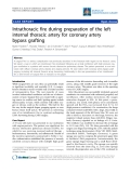 Báo cáo y học: "Intrathoracic fire during preparation of the left internal thoracic artery for coronary artery bypass grafting"