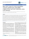 Báo cáo y học: "Mitral valve surgery for mitral regurgitation caused by Libman-Sacks endocarditis: a report of four cases and a systematic review of the literature"