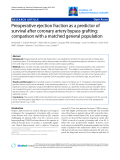 Báo cáo y học: "Preoperative ejection fraction as a predictor of survival after coronary artery bypass grafting: comparison with a matched general population"