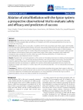 Báo cáo y học: "Ablation of atrial fibrillation with the Epicor system: a prospective observational trial to evaluate safety and efficacy and predictors of success"