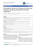 Báo cáo y học: "Microembolic signals and strategy to prevent gas embolism during extracorporeal membrane oxygenation"