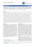 Báo cáo y học: "Recurrent post-partum coronary artery dissectio"