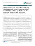 báo cáo khoa học: " All-trans retinoic acid inhibits KIT activity and induces apoptosis in gastrointestinal stromal tumor GIST-T1 cell line by affecting on the expression of survivin and Bax protein"