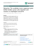 báo cáo khoa học: "Retraction: The candidate tumor suppressor gene ECRG4 inhibits cancer cells migration and invasion in esophageal carcinoma"