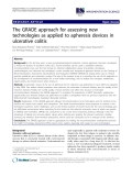 báo cáo khoa học: "The GRADE approach for assessing new technologies as applied to apheresis devices in ulcerative colitis"