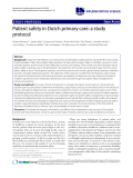 báo cáo khoa học: "Patient safety in Dutch primary care: a study protocol"