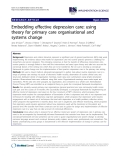 báo cáo khoa học: "Embedding effective depression care: using theory for primary care organisational and systems change"