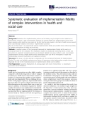 báo cáo khoa học: "Systematic evaluation of implementation fidelity of complex interventions in health and social care Henna Hasson1,2,3"