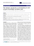 báo cáo khoa học: "The trainees’ perspective on developing an endof-grant knowledge translation plan"