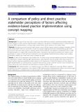 báo cáo khoa học: "A comparison of policy and direct practice stakeholder perceptions of factors affecting evidence-based practice implementation using concept mapping"