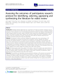 báo cáo khoa học: "Assessing the outcomes of participatory research: protocol for identifying, selecting, appraising and synthesizing the literature for realist review"