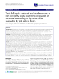 báo cáo khoa học: "Task shifting in maternal and newborn care: a non-inferiority study examining delegation of antenatal counseling to lay nurse aides supported by job aids in Benin"